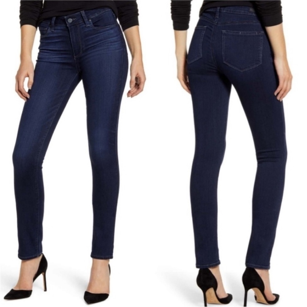 Paige Transcend Skyline Skinny Size 27 Dark Wash Hem Excellent Condition